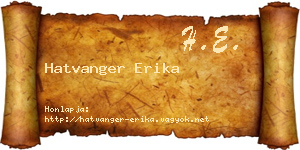 Hatvanger Erika névjegykártya